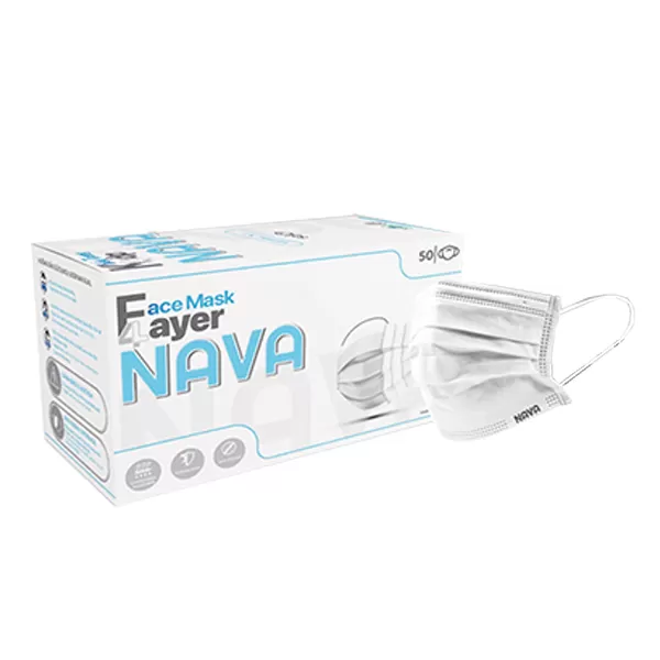 Khẩu Trang Y Tế 4 Lớp Nava Trắng Hộp 50 Cái